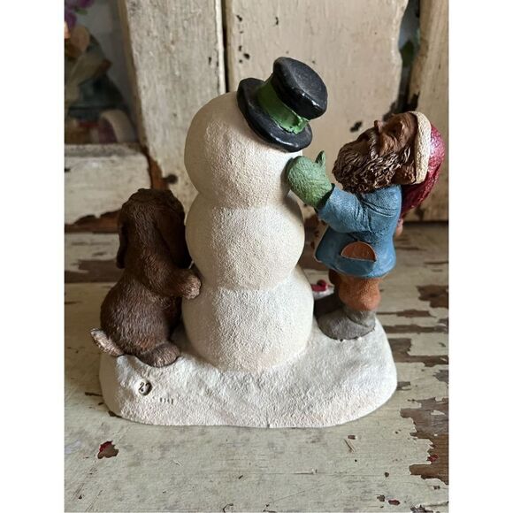 Tom Clark Cairn Christmas 1998 Figurine Vintage Marked Gnome Snowman Rabbit - Picture 5 of 10
